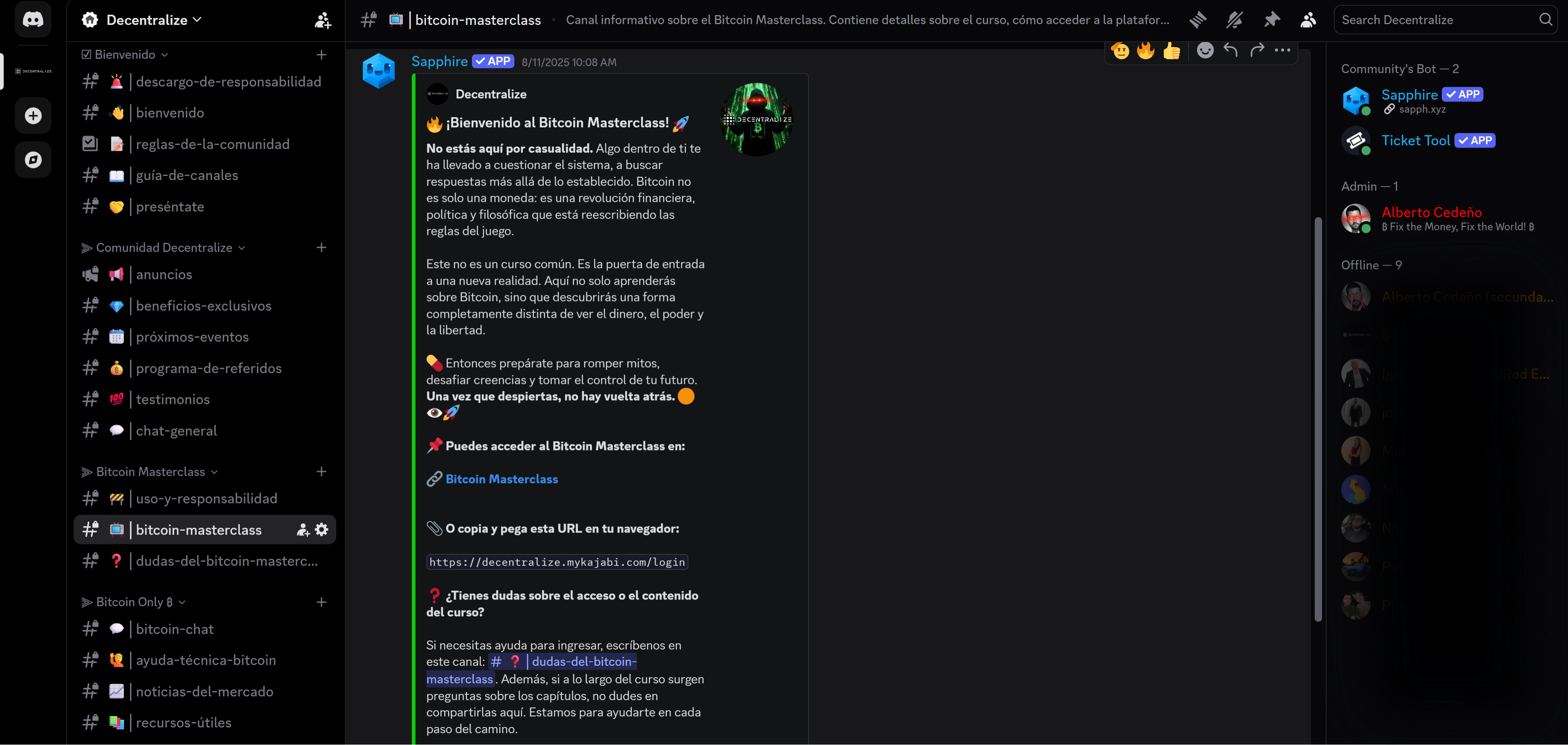 Servidor Discord Decentralize